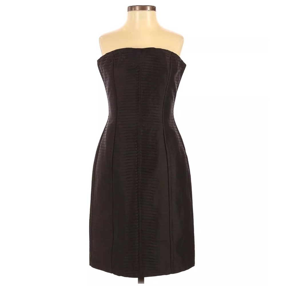 Betsey Johnson Black Pleated Strapless Dress
